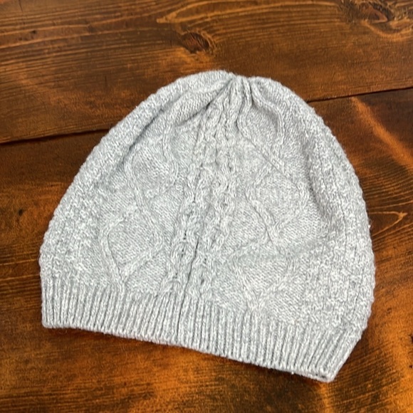 Gray Slouch Hat Beanie | H&M Beanie Cable Knit - Picture 3 of 7